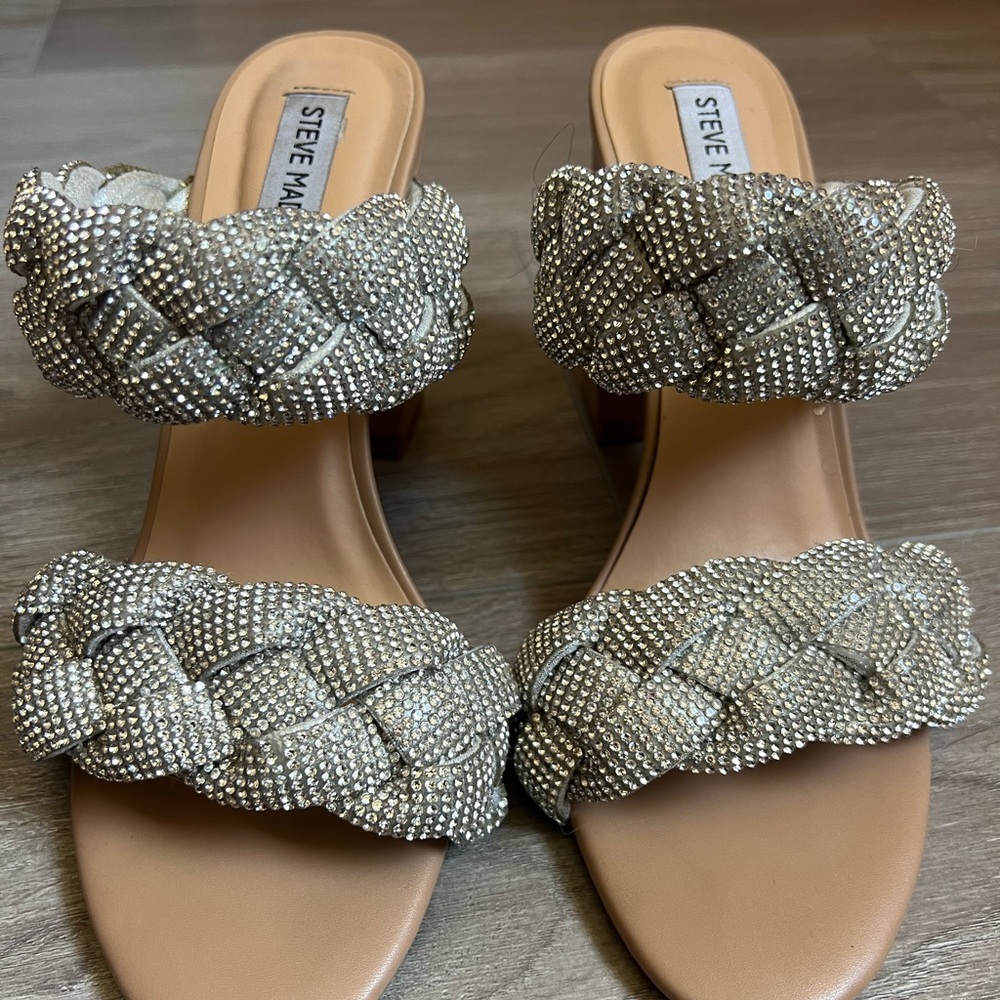 STEVE MADDEN- SPARKLY/GLITTERY TWO STRAP HEELS